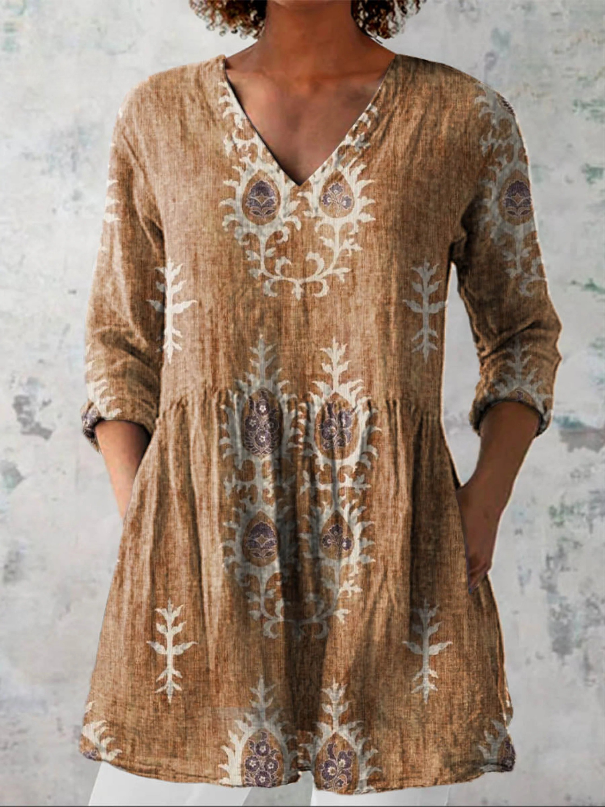 maeve embroidered linen tunic dress Vintage Maeve Dress Womens 4 Orange Mini Size Starfish Embroidered Linen  Tunic Lined